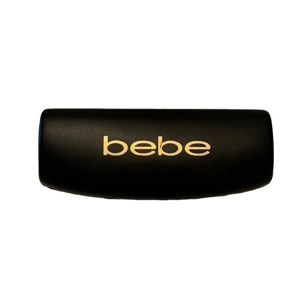 BEBE hard shell eyeglasses case black gold lettering 6” length - Picture 1 of 5